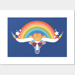 Rainbow Longhorn Posters and Art